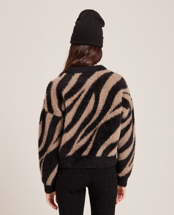 Pull en maille poilue noir - Pimkie