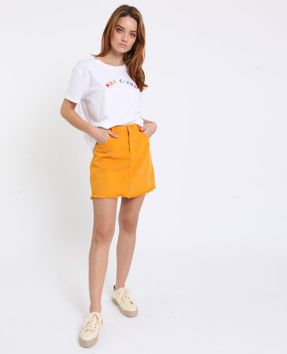 Jupe jean jaune outlet