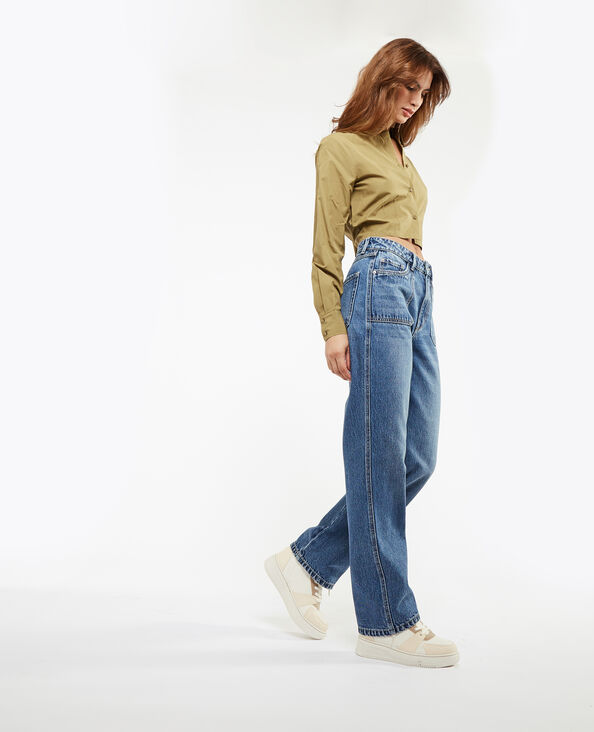 Jean droit taille haute bleu - Pimkie