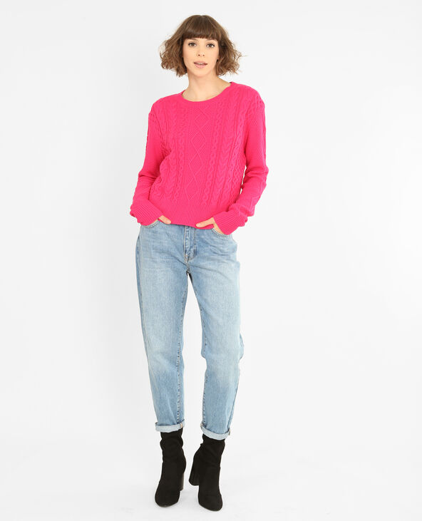Pull court torsadé rose fuchsia - Pimkie