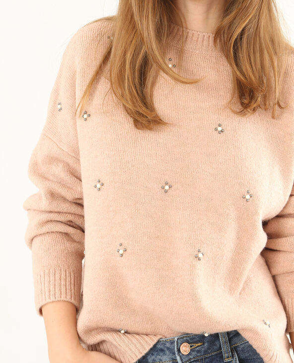Pull à perles rose clair - Pimkie