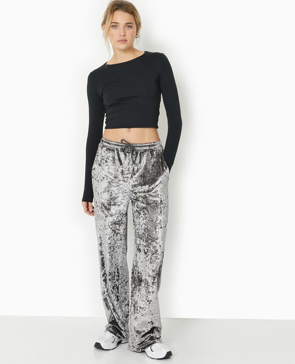 Pantalon fluide en velours gris - Pimkie