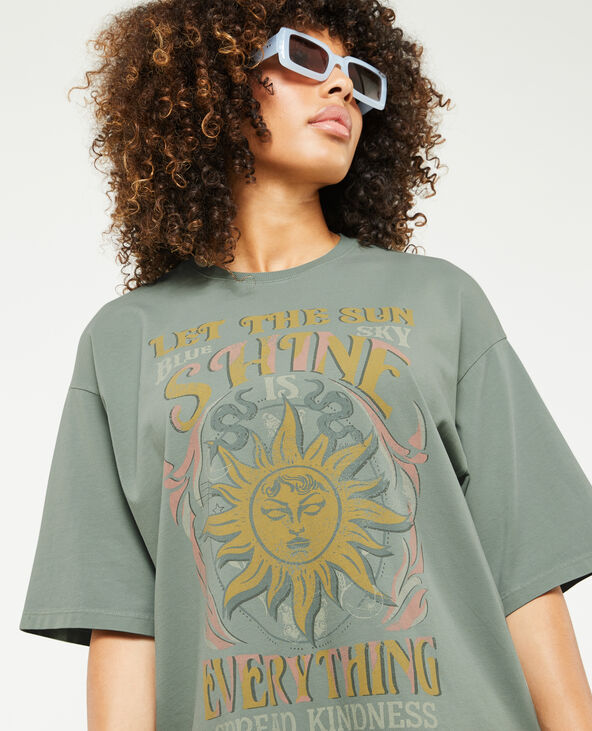 T-shirt oversize avec imprimé vert - Pimkie