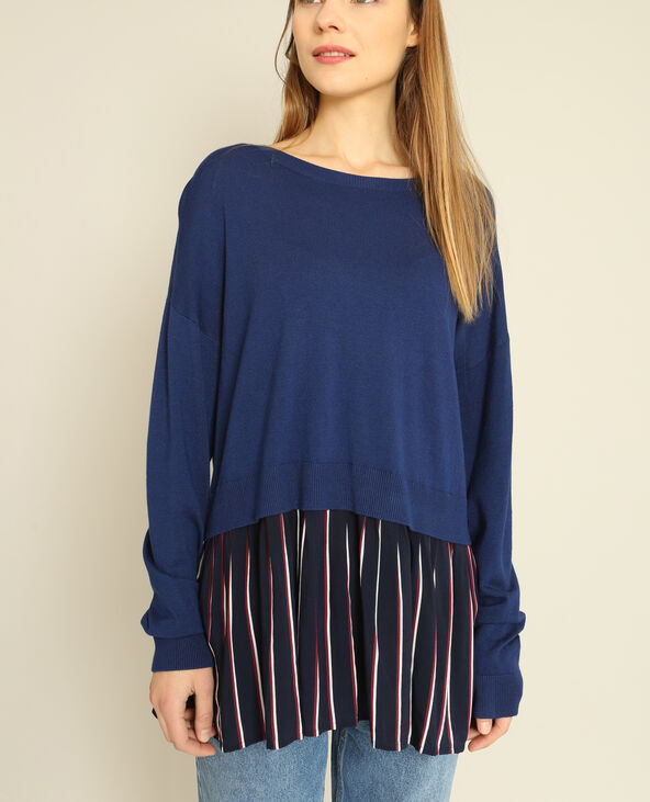 Pull chemise bleu marine - Pimkie
