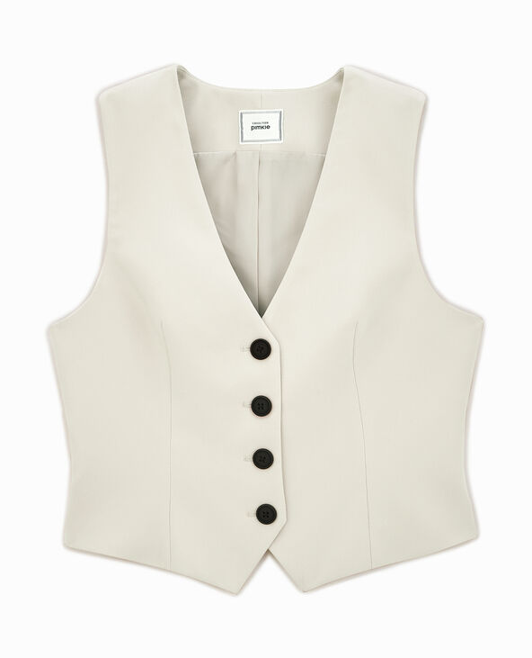 Gilet de barman avec 4 boutons beige - Pimkie