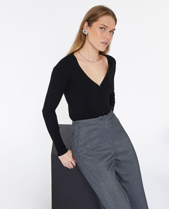 Gilet fin en maille cotelee