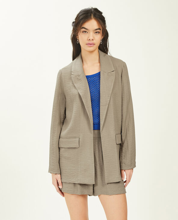 Veste blazer effet lin camel - Pimkie
