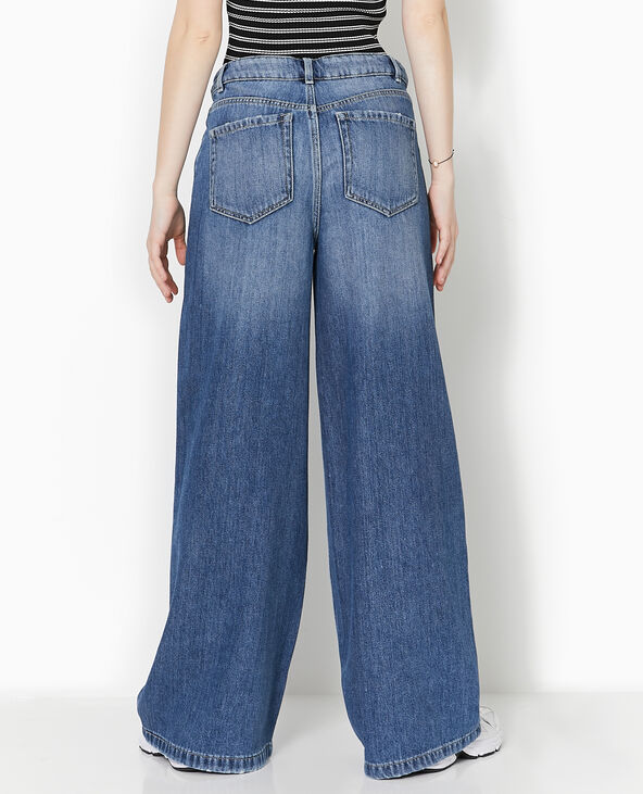Jean wide ultra large taille basse bleu - Pimkie