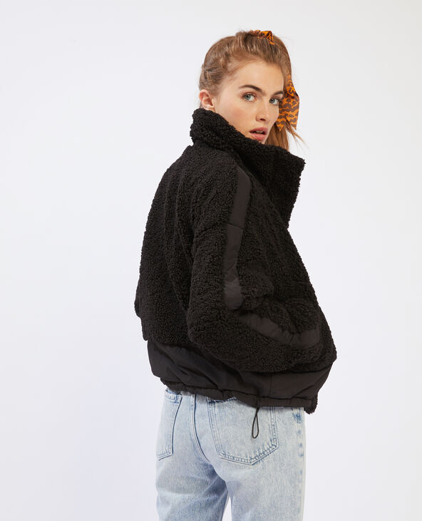Veste réversible fausse fourrure noir - Pimkie