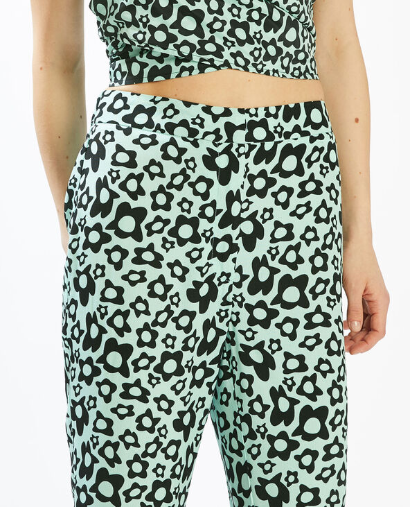 Pantalon flare taille haute SMALL bleu turquoise - Pimkie