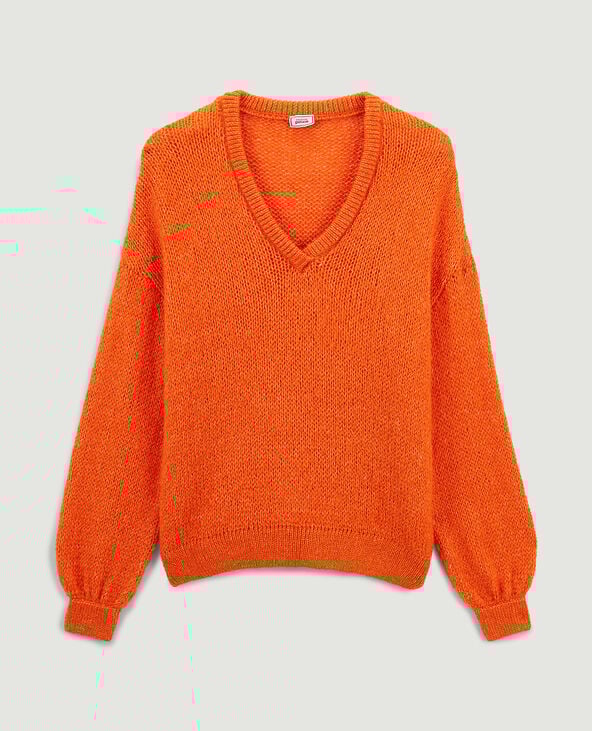 Pull col V orange - Pimkie
