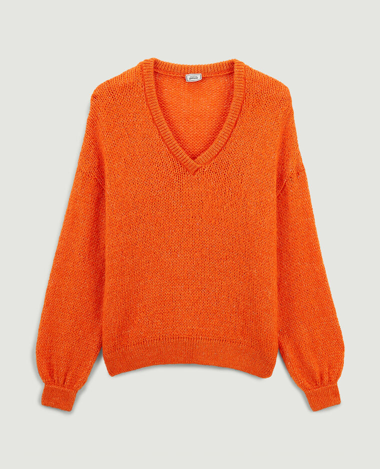 Pull col V orange - Pimkie