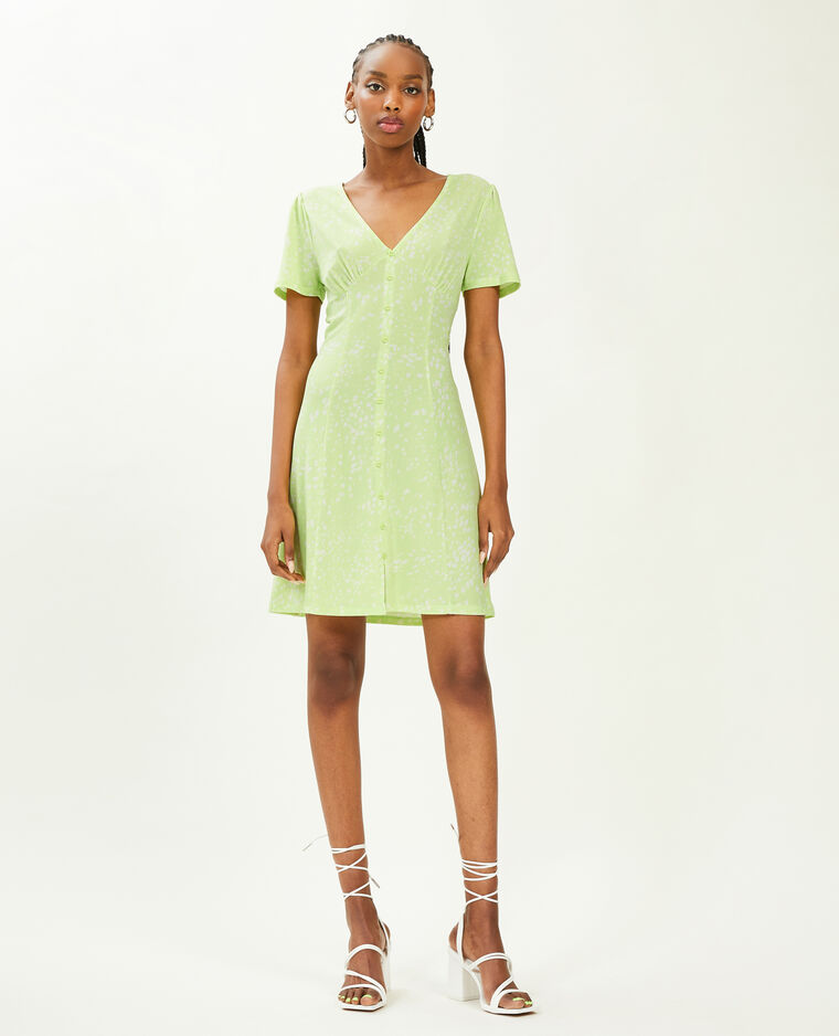 Robe courte avec boutons vert - Pimkie