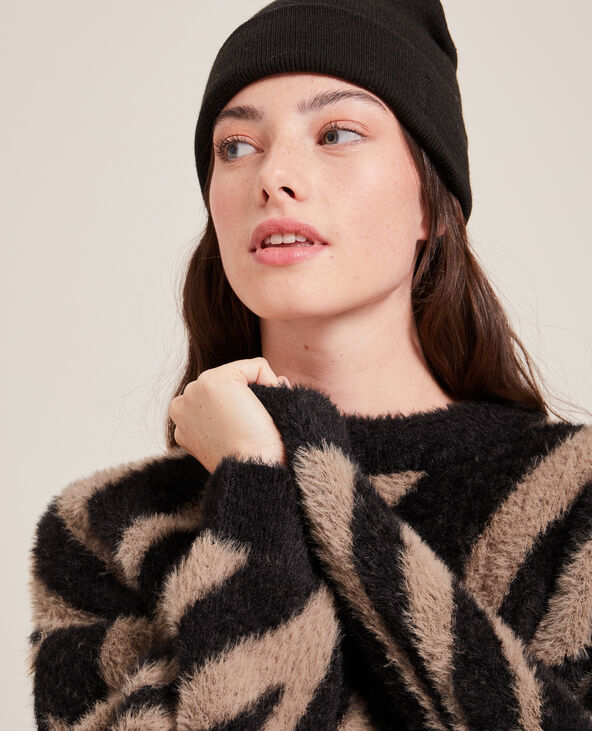 Pull en maille poilue noir - Pimkie