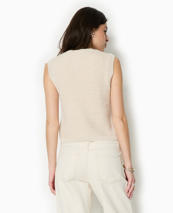 Gilet sans manches boutons métal blanc - Pimkie