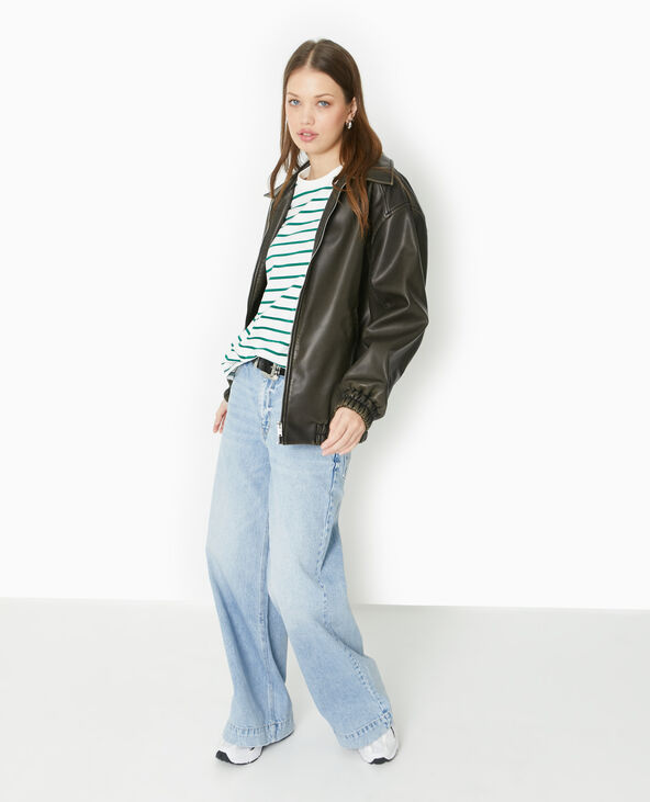 Marinière oversize manches longues blanc - Pimkie