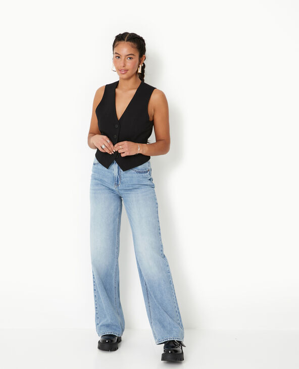Jean wide taille haute bleu - Pimkie