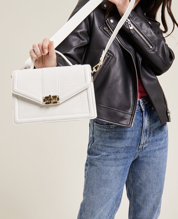 Sac boxy effet croco blanc - Pimkie