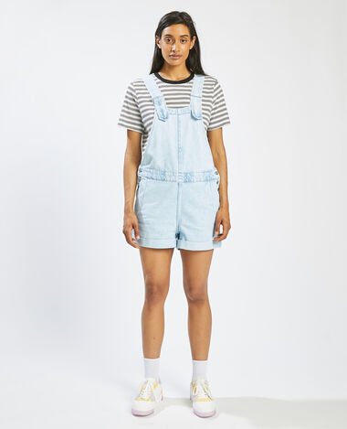 Salopette-short en jean bleu clair - Pimkie