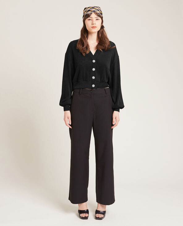Pull effet gilet en maille côtelée noir - Pimkie