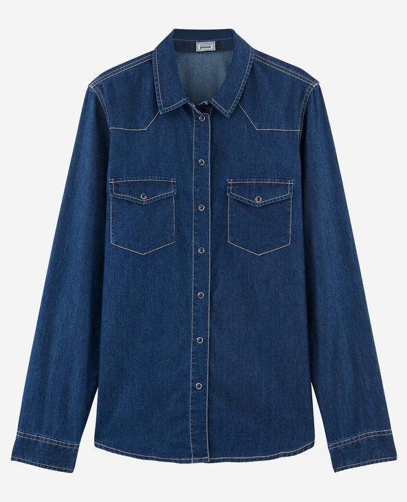 Chemise denim bleu - Pimkie