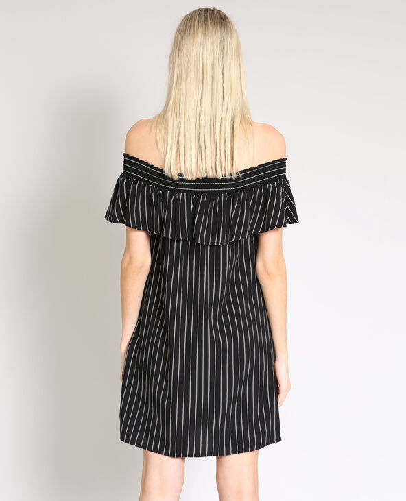 Robe col bardot noir - Pimkie