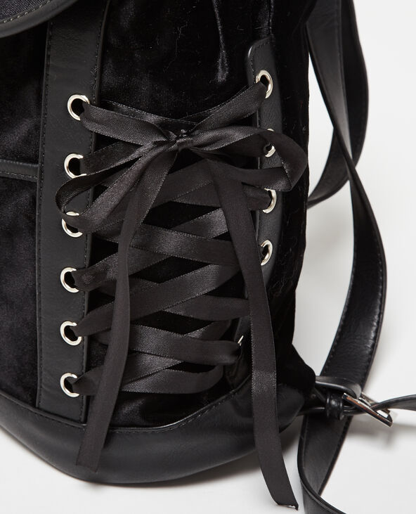 Sac à dos à lacets noir - Pimkie