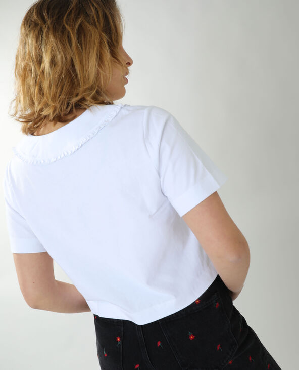 T-shirt maxi col Claudine blanc - Pimkie