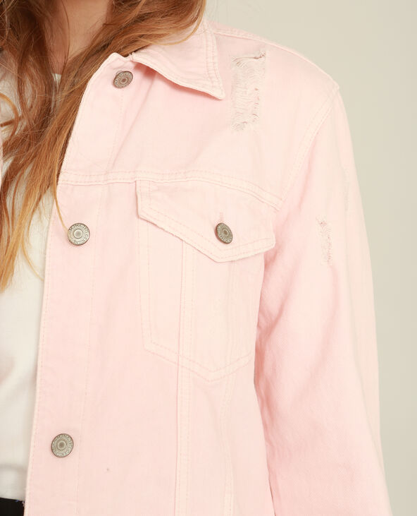 Veste en jean rose poudré store