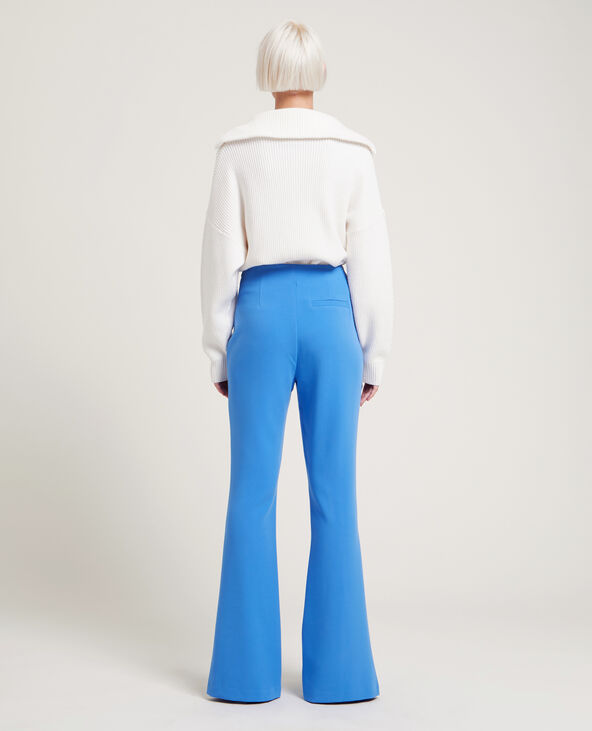 Pantalon flare taille haute fente devant bleu électrique - Pimkie