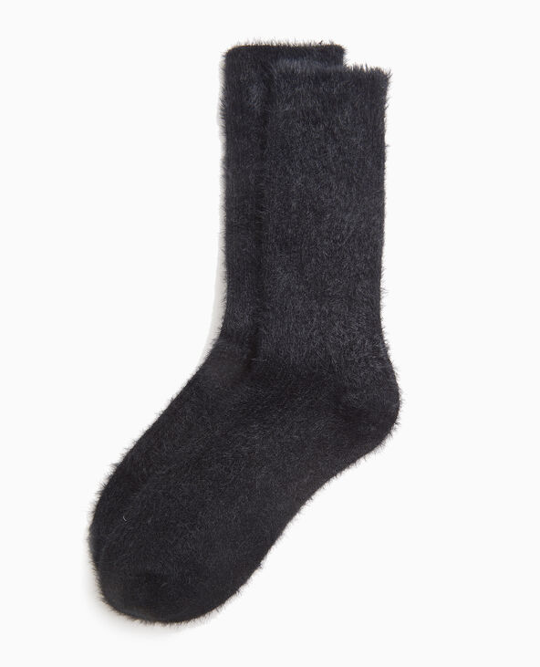 Paire de chaussettes en maille douce et poilue noir - Pimkie