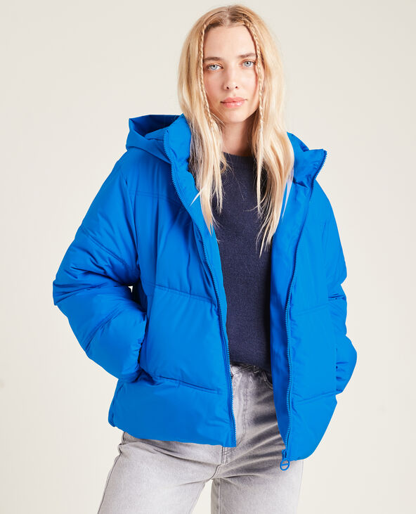 Doudoune oversize avec capuche bleu électrique - Pimkie