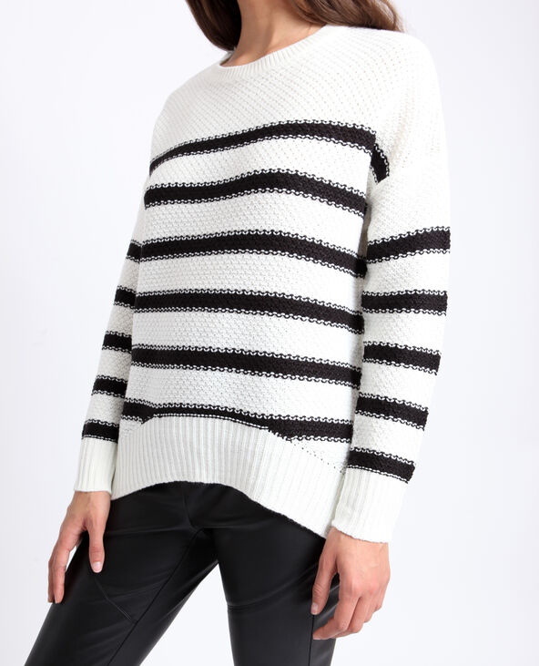 Pull à rayures blanc - Pimkie