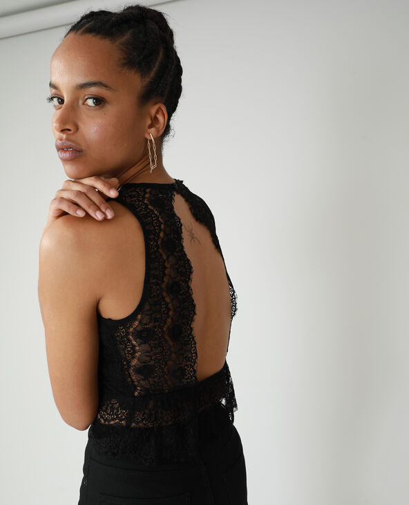 Robe noir dos nu dentelle new arrivals