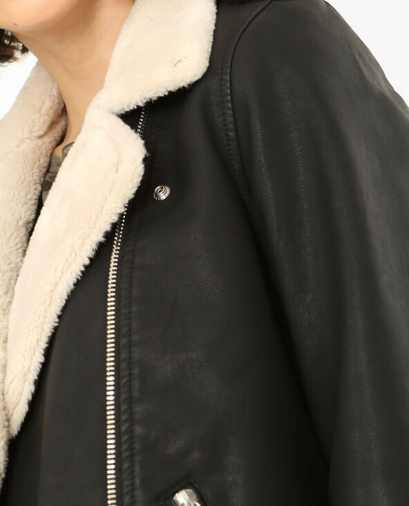 Manteau effet mouton best sale noir