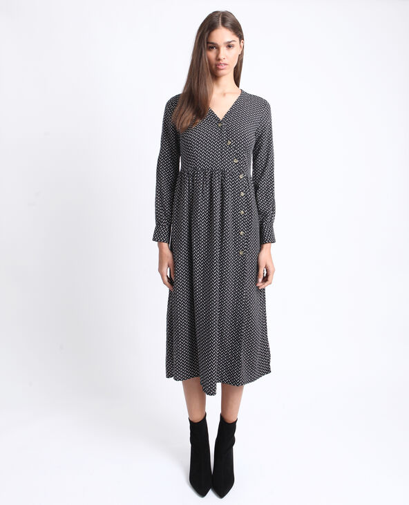 Robe longue boutonnée noir - Pimkie