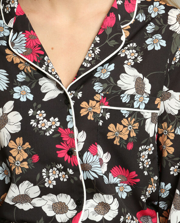Chemise pyjama imprimée noir - Pimkie