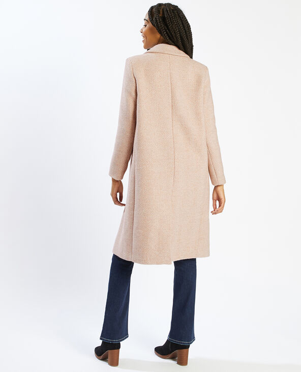 Manteau long motif chevron