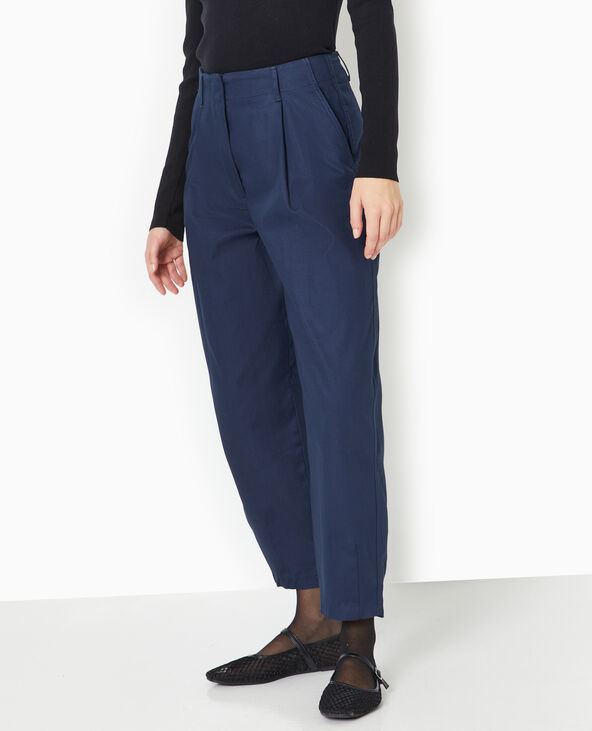 Pantalon balloon en toile bleu marine - Pimkie
