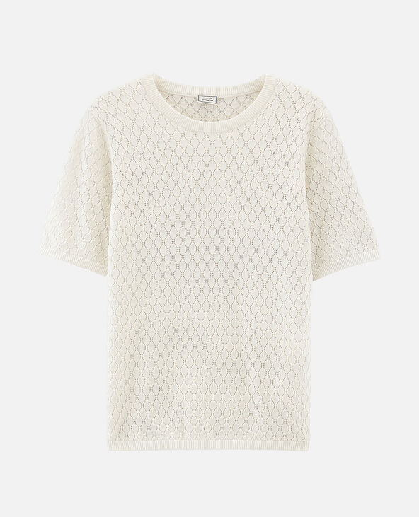 T-shirt ajouré blanc - Pimkie