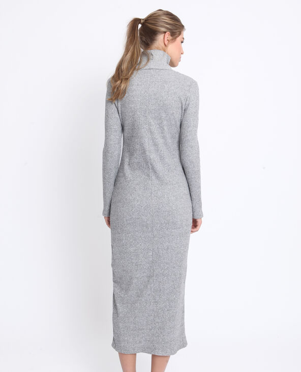 Robe longue fendue gris chiné - Pimkie