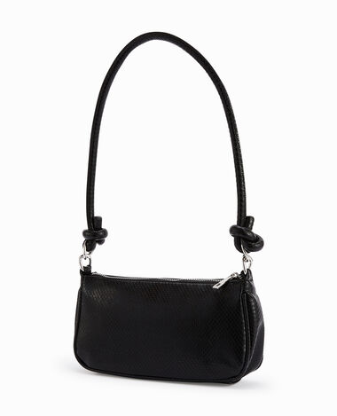 Sac baguette effet serpent noir - Pimkie