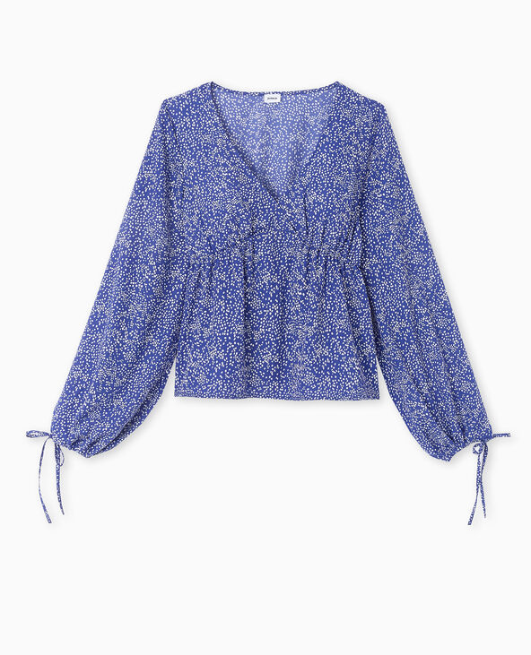 Blouse fluide avec encolure croisée bleu électrique - Pimkie