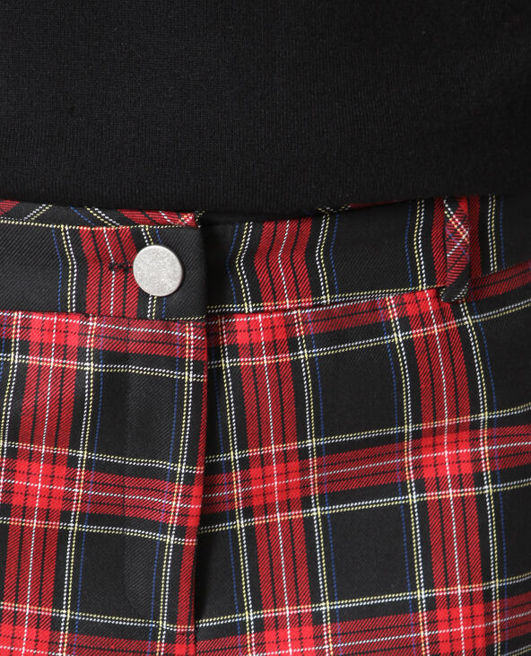 Pantalon imprimé tartan noir - Pimkie