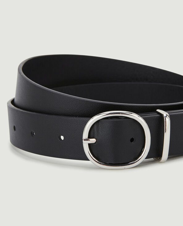 Ceinture boucle ovale noir - Pimkie