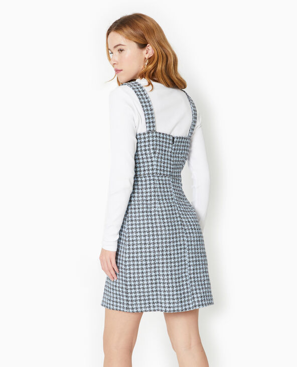 Robe courte à bretelles en tweed bleu clair - Pimkie