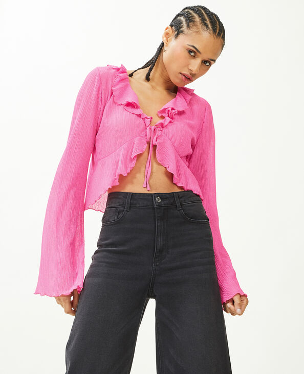 Top à nouer avec volants rose - Pimkie