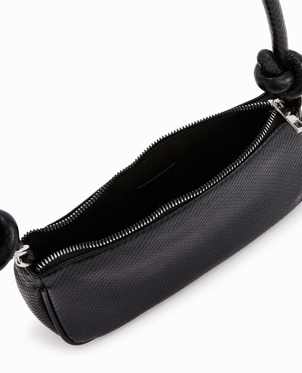 Sac baguette effet serpent noir - Pimkie