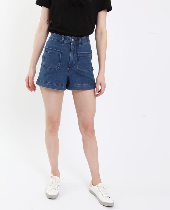 Short en jean high waist bleu - Pimkie