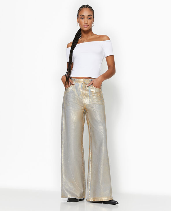 Pantalon taille haute enduit best sale